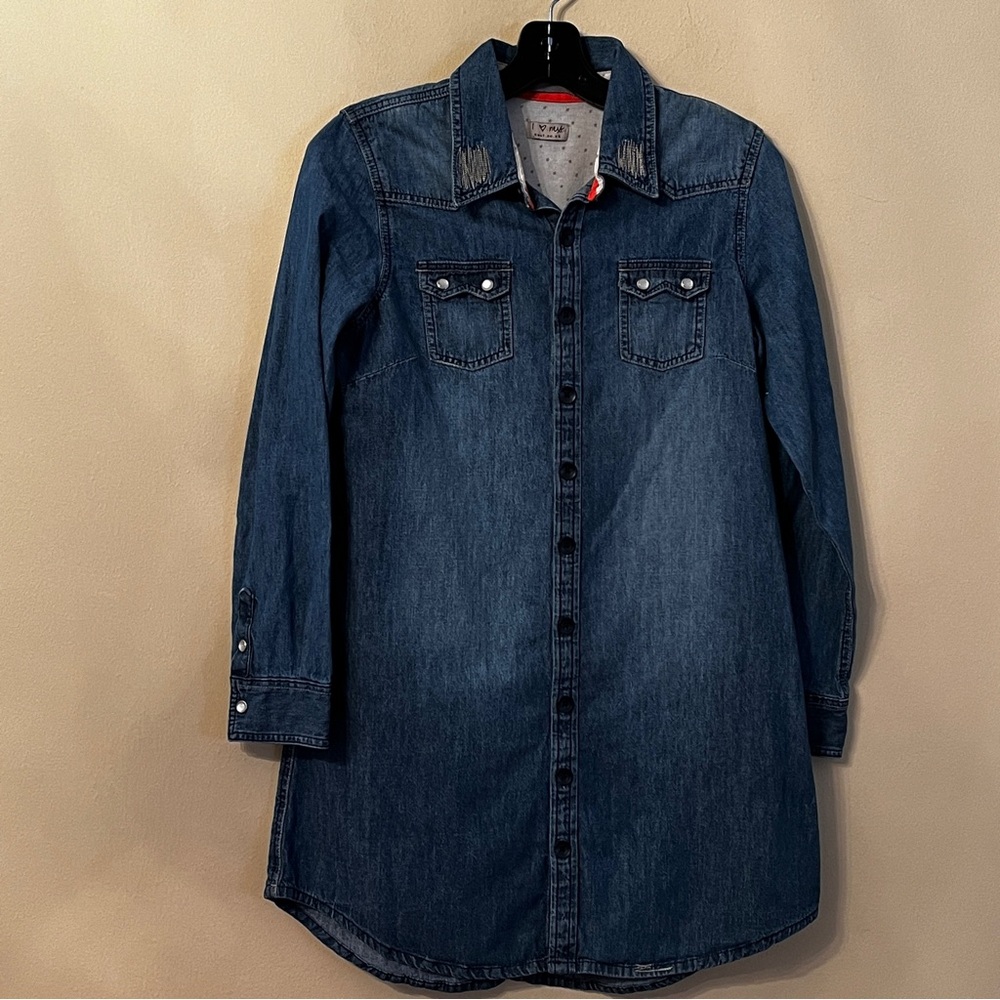 Denim Button-Up Shirt Dress